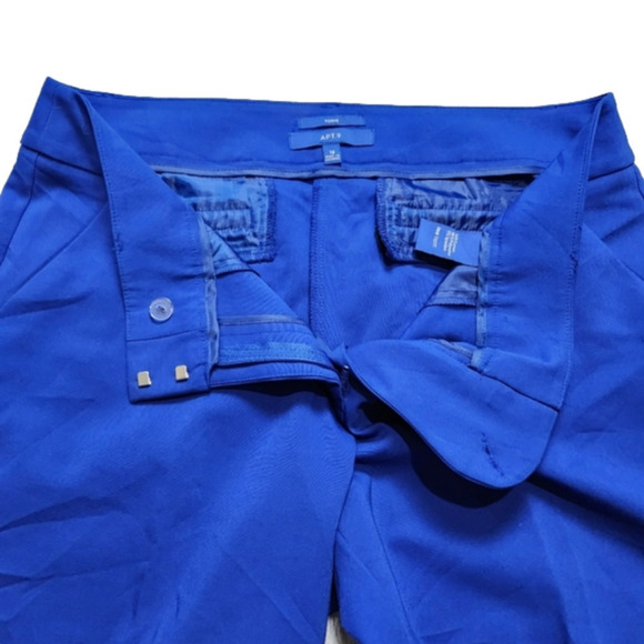 Size 12 Capri Royal blue pockets Cotton Summer slim fit pants APT.9 - Picture 6 of 15